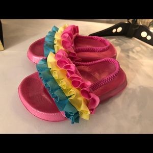 Toddler Girl Ruffle Slides